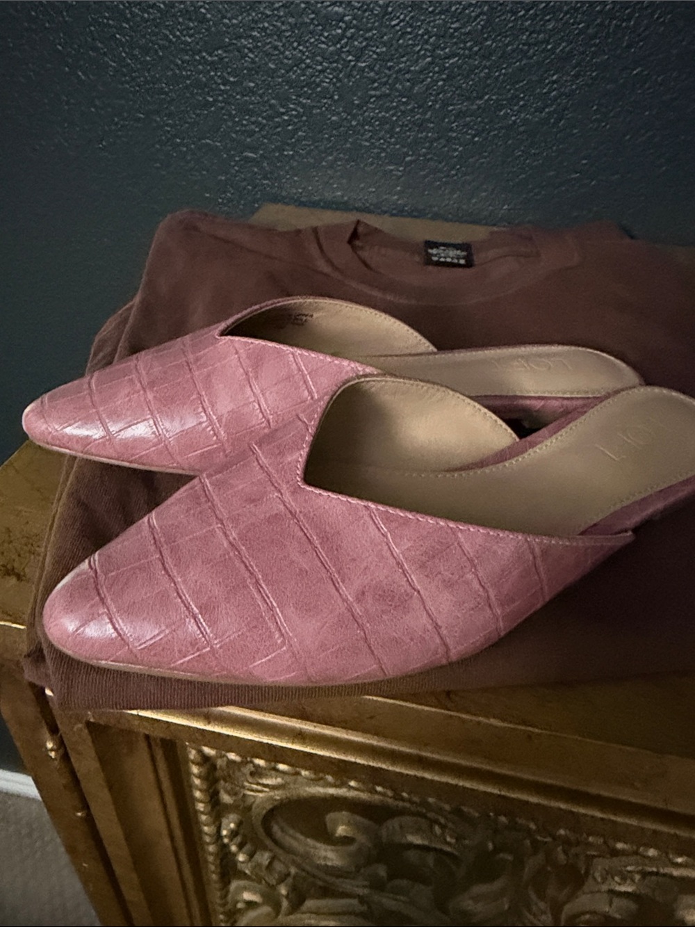 Loft Ann Taylor Woven Pointed-Toe Mule in Dusty Pink - Women 8 like new